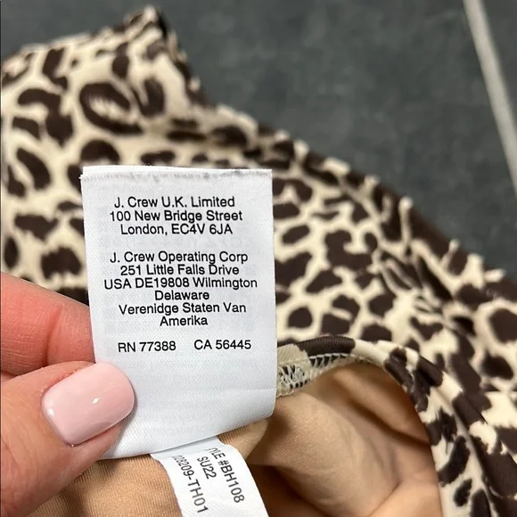 J. Crew crewcuts brown and tan Leopard Print One Piece Swimsuit size 8